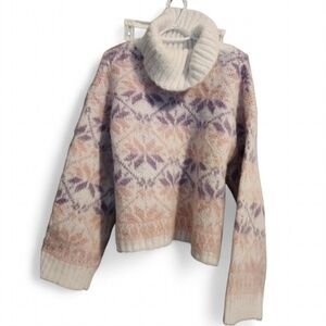 Wild Fable Cozy Cowl Neck Sweater in Purple and Pink